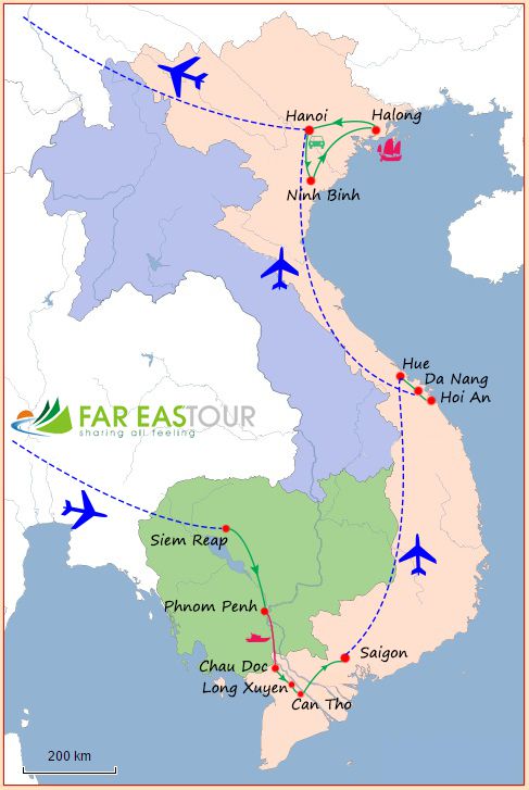 Circuit Cambodge-Vietnam en 15 jours - agence de voyage locale Far East Tour