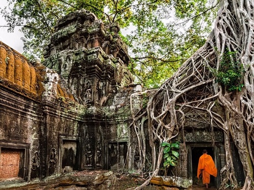 Ta Prhom est un des temples les plus attirés pour les visiteurs et photographeurs
